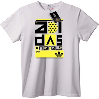 NOONEBRAND Тениска Adidas 1949 геометрична - S, White