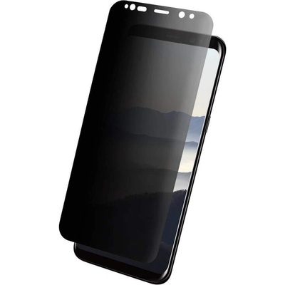 Eiger Privacy 3D Tempered Glass - калено стъклено защитно покритие с извити ръбове и определен ъгъл на виждане за целия дисплея на Samsung Galaxy S8 (черен-прозра