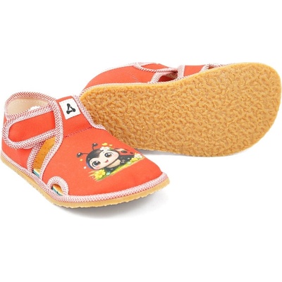 Detské Barefoot papuče Antal Rascal Ladybug Red