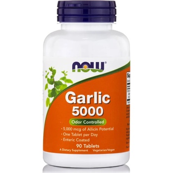 NOW Хранителна добавка Екстракт от Чесън, Now Foods Garlic 5000 mcg x 90 Tabs