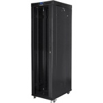 Lanberg Комуникационен шкаф Lanberg FF01-8047-12BL, 19", 47U, 234.4 x 100 x 80 cm, товароносимост до 1200кг, термостат, черен (FF01-8047-12BL)
