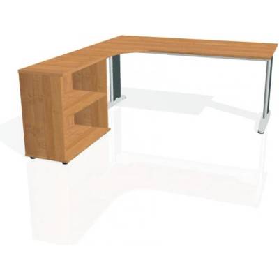 Hobis Pracovný stôl Flex, ergo, pravý, 180x75,5x200,0 (40x80) cm, jelša/kov