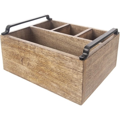 Orion Dřevěný stojan na kořenky a dochucovadla Mango 25 x 18,5 x 12,5 cm