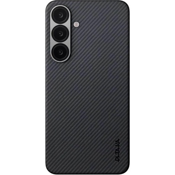 PITAKA Magsafe Калъф за Samsung S25, Pitaka Edge Case Black-Grey Twill, Черен (KS2501)