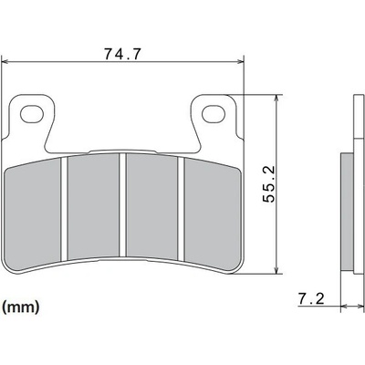 Brzdové destičky, NISSIN (semi-metalická směs) 2 ks v balení