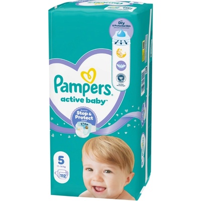 Pampers Пелени Pampers Active Baby - Размер 5, 11-16 kg, 112 броя (1100039965)