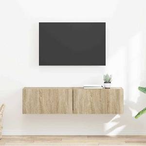 vidaXL TV стенен шкаф 2 бр. Сонома Инженерна дървесина (892194)