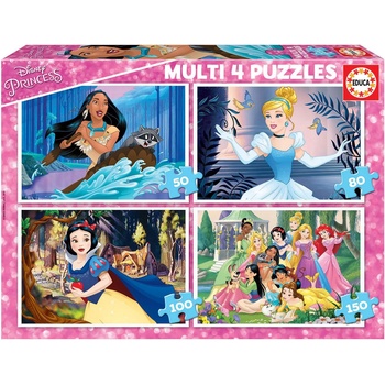 Image 1 of Educa Пъзел Educa 4 в 1 - Дисни принцеси (EDU17637)