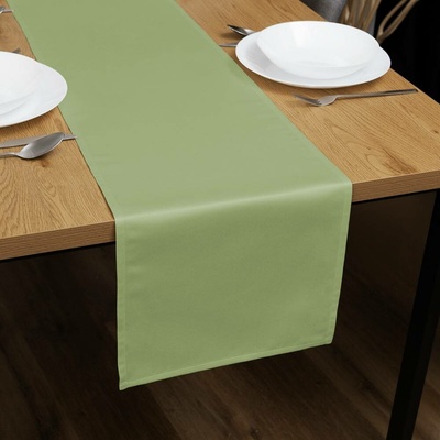 Biante satén běhoun polyesterový Satén LUX-051 Olivově zelený 35x120 cm