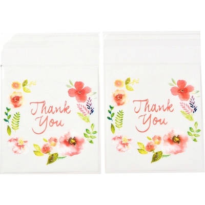 Celofánové sáčky s lepící klopou - Thank You - transparentní - 17 x 14 cm - 100 ks – Zboží Dáma