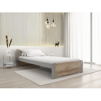 Textilomanie Ikaros dub sonoma / sivás lamelovým roštom Matrac Coco maxi 20 cm