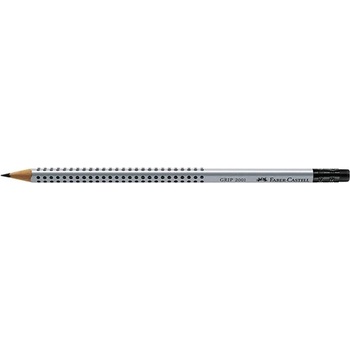 Faber-Castell Графитен молив с гума, B, триъгълен, FABER-CASTELL "Grip 2001" 117201 (117201)