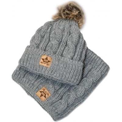 Baby Nellys Zimní pletená čepice s bambulí komínek šedá – Hledejceny.cz