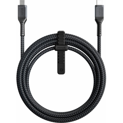 Здрав кевларен USB-C към USB-C кабел за MacBook и устройства с USB-C порт (300 см) - Nomad Kevlar USB-C to USB-C Charging Cable 100W (черен) (NM01A1C000)