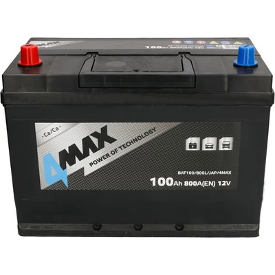 4MAX 100Ah 800A left+ JIS (BAT100)