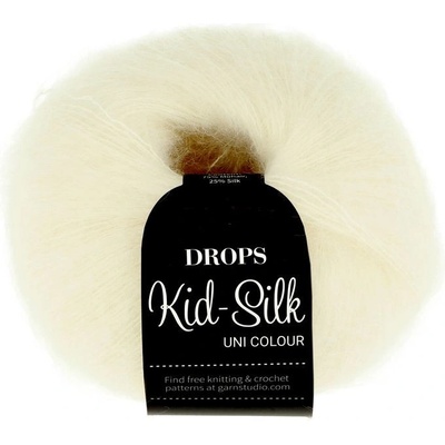 Drops Kid Silk UNI Colour 01 smotanová biela