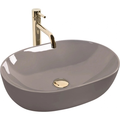 Rea REA-U6380 - Умивалник за плот LISA 35x49 cm керамика/лъскав кафяв (RE0276)