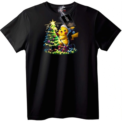 NOONEBRAND Тениска Pikachu Коледна Елха - 6XL, White