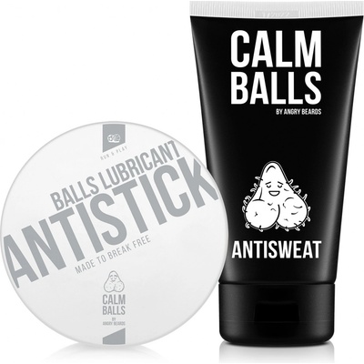 Angry Beards MAXI komplexní péče o kule Antistick Run & Play Sportovní lubrikant na kule 135 g + Antisweat original Deodorant na kule 150 ml dárková sada – Zboží Dáma