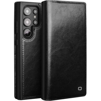Qialino Кожен Калъф за Samsung S25 Ultra, Qialino Book Case, Черен (5966011327402)