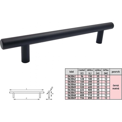 HRAZDA 12/96 150cm ČERNÁ – Zboží Mobilmania