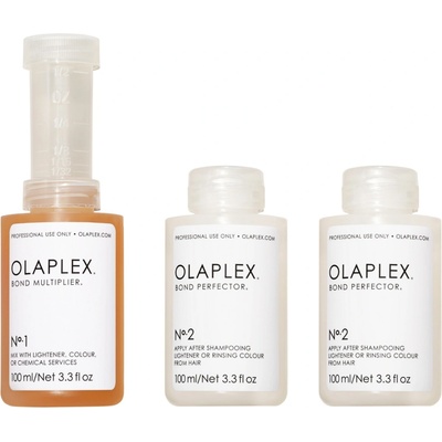 Olaplex Bond Multiplier No. 1 Traveling Stylist Kit Bond Multiplier No. 1 100 ml + Bond Perfector No. 2 2 x 100 ml + dávkovač Dosing Dispenser dárková sada
