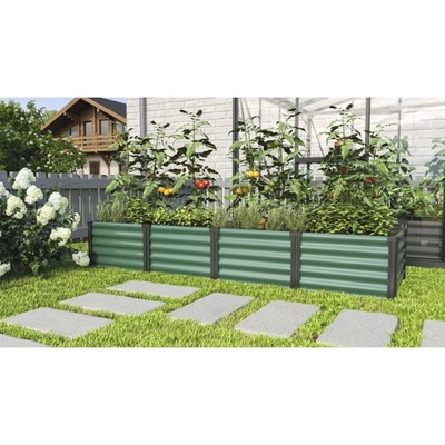 Vitavia Linus Vyvýšený záhon In&Out 401 L 245x65x40,1 cm plechový zelený/čierny