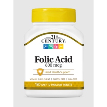 21st Century Folic Acid 800mcg - Фолиева Киселина | 180 tabs (9147)