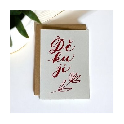 Be Nice přání Děkuji červené