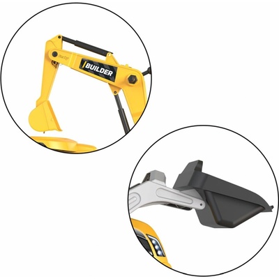 Smoby Šlapací traktor Builder Max s bagrem a vozíkem