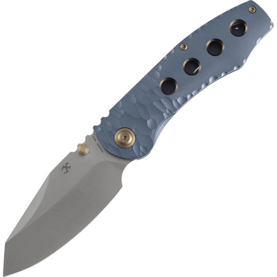 Kansept Satin CPM 20CV Blue Anodized and Stonewashed Titanium K1110A5