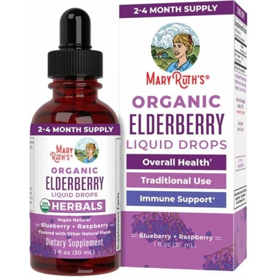 MaryRuth Organics Organic Elderberry Liquid Drops Blueberry & Raspberry 30 ml