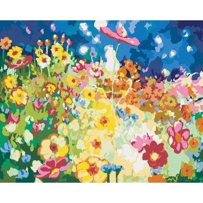 Zuty Malování Podle Čísel Barevné Květinové Pole 80 x 100 cm Plátno Rám