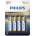Philips LR6M4B/10 ELEM PREMIUM ALKALI AA 4-BLISTER (LR6M4B/10)