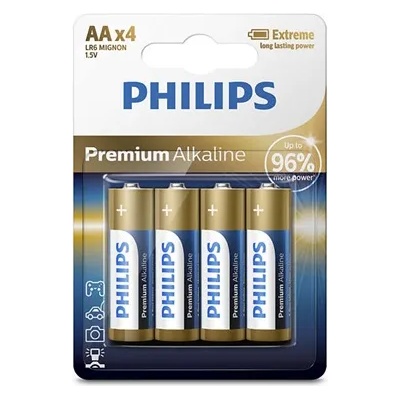 Philips LR6M4B/10 ELEM PREMIUM ALKALI AA 4-BLISTER (LR6M4B/10)
