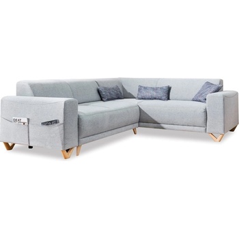 Miuform Светлосив разтегателен/с място за съхранение ъглов диван (десен ъгъл/L форма) Classy Sophie - Miuform (BE373LIN16)