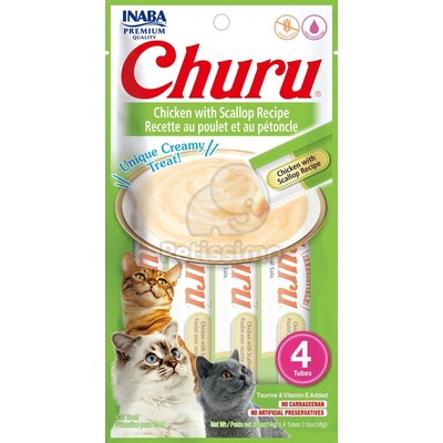 INABA Cat Churu пюре - пиле и пектен 4 x