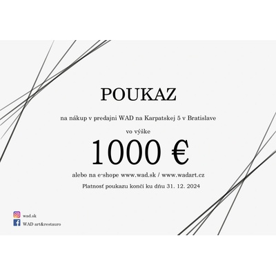 WAD Darčekový poukaz 1000€