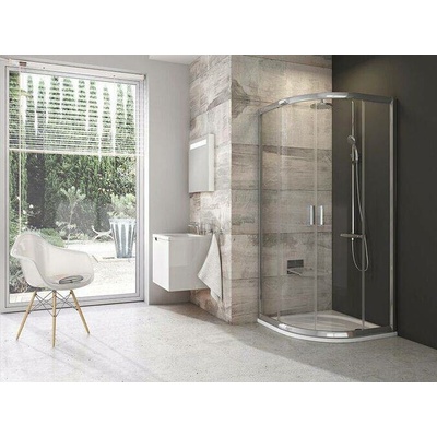 Ravak čtvrtkruhový sprchový kout BLCP4, R550, 80x80x190 cm, lesklý chrom, transparent 3B240C00Z1B
