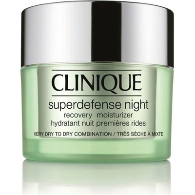 Clinique Superdefense Night Recovery Moisturizer Very Dry To Dry Combination Skin nočný hydratačný krém pre suchú až zmiešanú pleť 50 ml