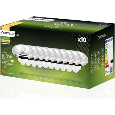 Lumiled 10x LED žiarovka ES111 GU10 15W = 100W 1521lm 3000K Teplá biela 24° Silver