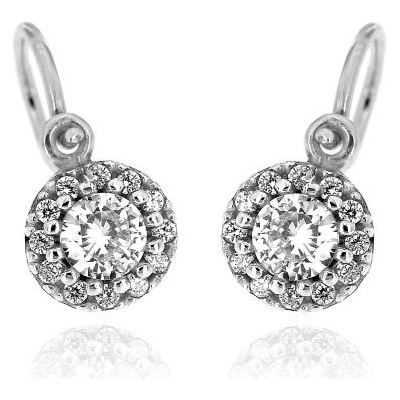 Zlatnictví U Kostela dětské náušnice s bílými kamínky 711BB