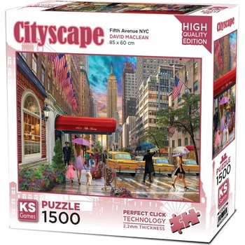 KS Games Пъзел KS Games от 1500 части - Пето Авеню, Ню Йорк (22045)