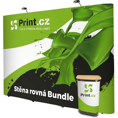 Print.cz Pop Up stěna Impact rovná kompletní balíček s vybavením 417x222 cm