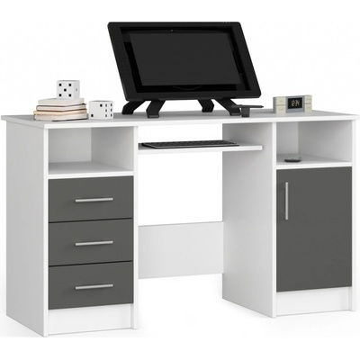 Ak furniture ANA 124 cm biely / sivý