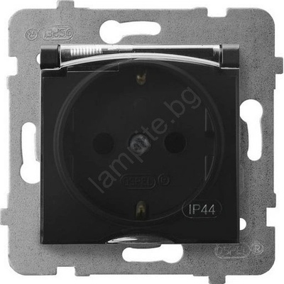 Ospel - Външна домашна розетка без рамка SHUKO 230V ARIA IP44 черна (OE0033)