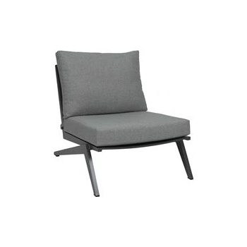 Hliníková nízká židle/křeslo Jackie, Stern, 76x91x74 cm, rám lakovaný hliník šedočerný (anthracite), sedáky 100% akryl šedá (silk grey)