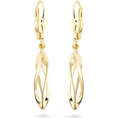 Cutie Jewellery - gold Zlaté ručně porývané náušnice M408