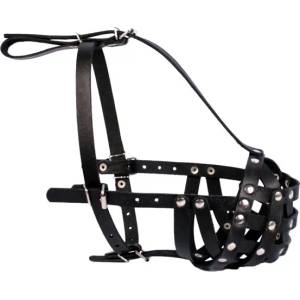 COLLAR Кожена намордник за куче Collar черен, твърд - боксер