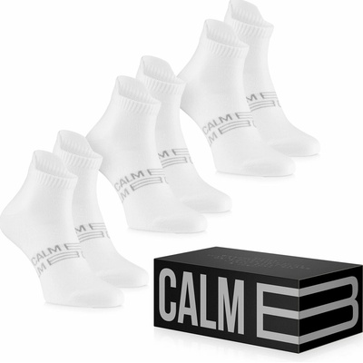 Calm B KRÁTKE ponožky 3-PACK BIELE